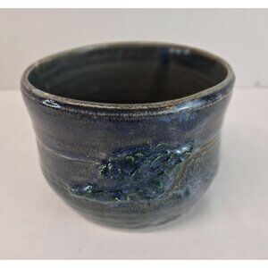 Beth H. Saine Studio Art Pottery Bowl 2007 Wheel-Thrown Blue Ash Glaze 16 oz GUC